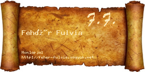 Fehér Fulvia névjegykártya